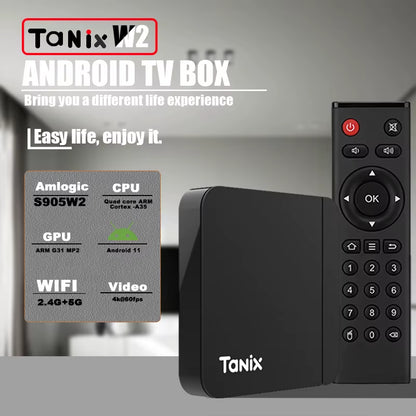 Original  W2 Android 11 TV Box Amlogic S905W2 2G/16G AV1 BT TVBOX 2.4G&5G Dual Wifi 4K HD Set Top Box 4G/64G Media Player
