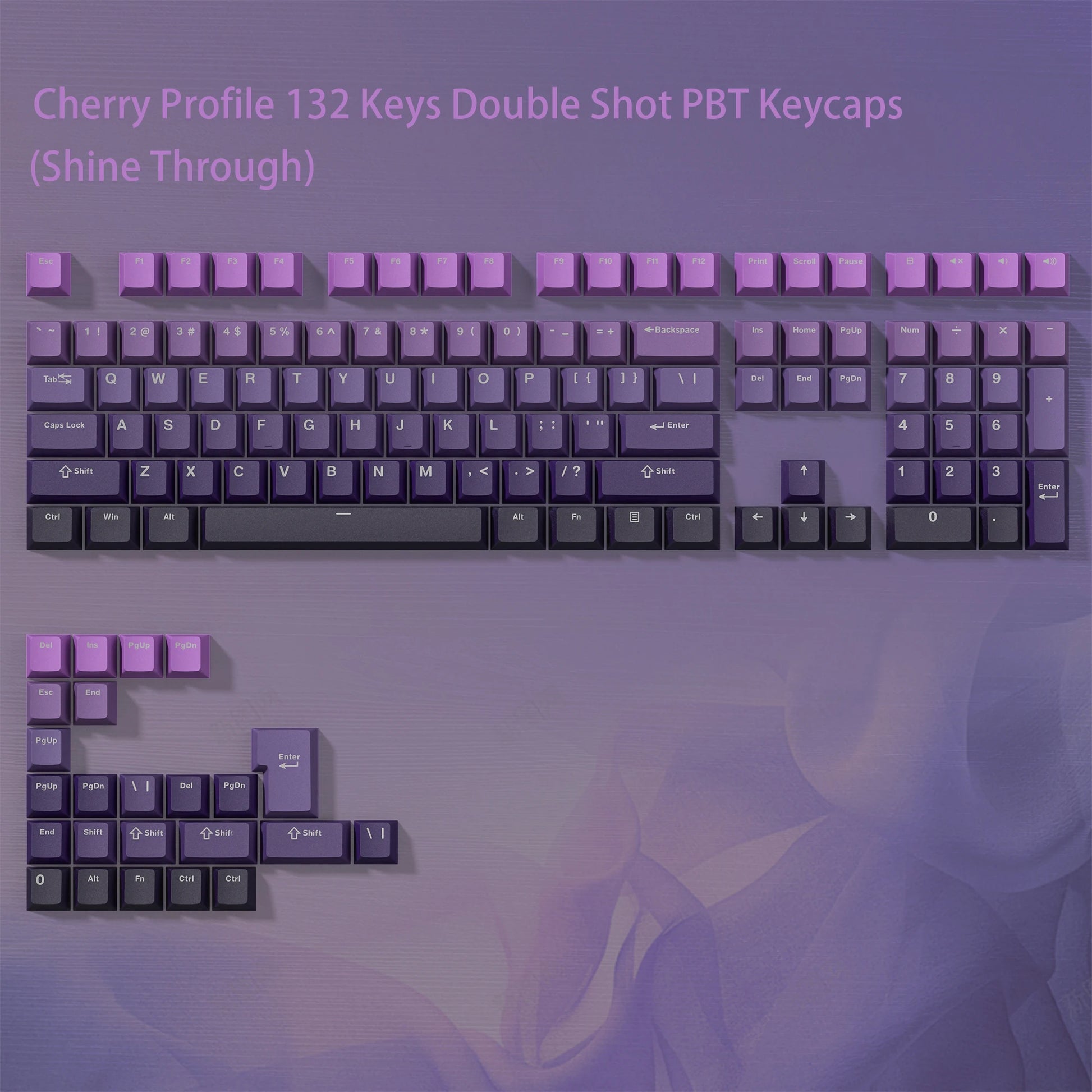 168 Keys Double Shot PBT Keycap Custom Keycap Cherry Profile Keyboard Keycaps for Cherry Gateron MX Switches Gaming Keyboard
