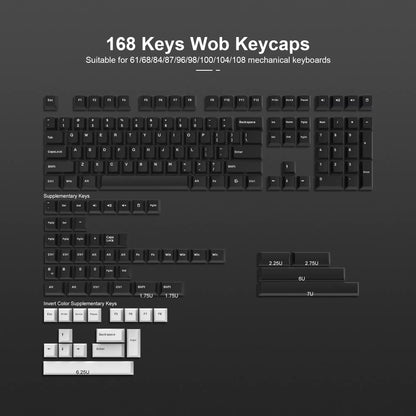 168 Keys Double Shot PBT Keycap Custom Keycap Cherry Profile Keyboard Keycaps for Cherry Gateron MX Switches Gaming Keyboard